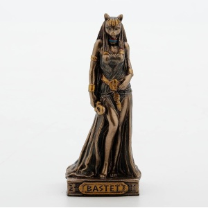 Mini statueta mitologica zeita egipteana Bastet 9 cm - Img 1