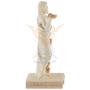 Mini statueta rasina cu finisaj alb marmura, mitologia greaca, Esculap, zeul medicinei - Img 8