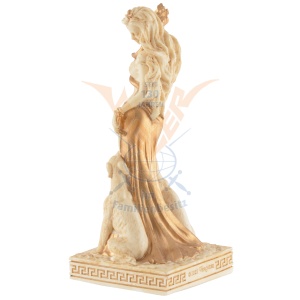 Mini statueta rasina cu finisaj alb marmura, mitologia greaca, Hecate, zeita magiei - Img 4