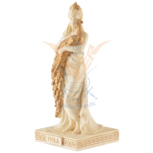 Mini statueta rasina cu finisaj alb marmura, mitologia greaca, Hera, regina zeilor - Img 2