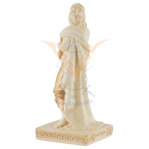 Mini statueta rasina cu finisaj alb marmura, mitologia greaca, Zeus, regele zeilor - Img 3