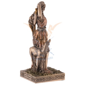 Mini statueta rasina cu finisaj bronz, mitologia greaca, zeita vanatorii Artemis - Img 8