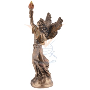 Mini statueta Uriel, arhanghelul iluminarii spirituale, finisaj bronz, 11 cm - Img 7
