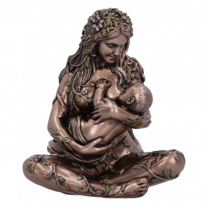 Mini statueta zeita Pamantului Gaia cu Bebelusul in Brate 11 cm