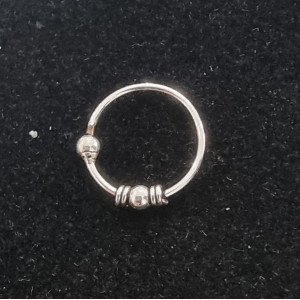 O bucata cercel piercing pentru nas din argint Biluta Aro Bali 10 mm - Img 4
