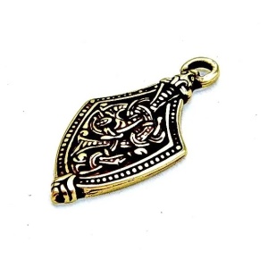 Pandantiv amuleta vikinga din zamac placat cu argint Garda 5 cm