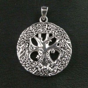 Pandantiv argint Arborele Vietii cu nod celtic, 3.5cm