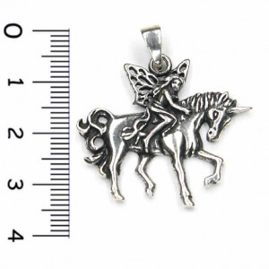 Pandantiv argint Elf pe Unicorn 3.5cm - Img 3