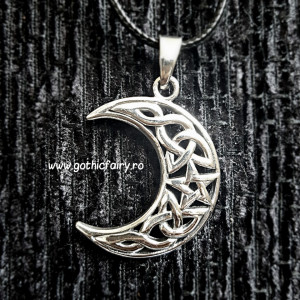 Pandantiv argint Luna cu pentagrama - Img 2