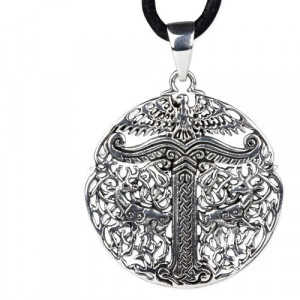 Pandantiv argint simbol celtic Irminsul 3cm - Img 1