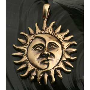 Pandantiv bronz Luna si Soare - Eclipsa 4cm - Img 2