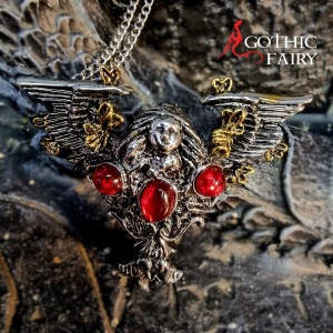 Pandantiv cu lantisor Copiii Noptii - Ingerul de la miezul noptii, placat cu argint, 4.3 cm - Img 3