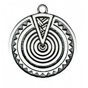 Pandantiv cu lantisor Heulsaf Yr Haf, placat cu argint, talisman zodiac celtic (09 Iunie - 01 Iulie), 2.4 cm