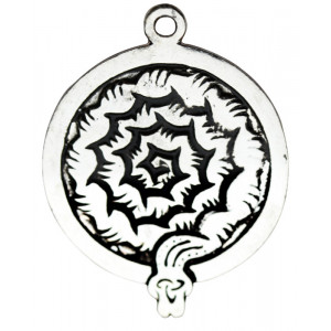 Pandantiv cu lantisor Keyne, placat cu argint, talisman zodiac celtic (2 - 24 Oct), 3 cm