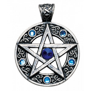 Pandantiv cu lantisor, Luminile Nordului - Pentagrama celtica, 4.5 cm, protectie si succes