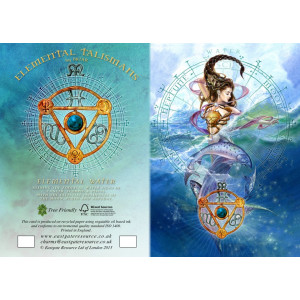 Pandantiv cu lantisor, Talismanul elementelor - Zodii de Apa ( rac, scorpion si pesti), 4.3 cm - Img 3