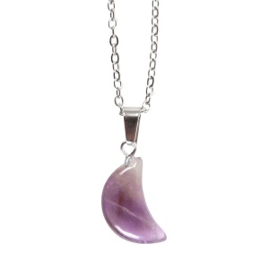 Pandantiv din cristal de ametist in forma de semiluna, cu felicitare cadou, Crystal Moon - Img 3