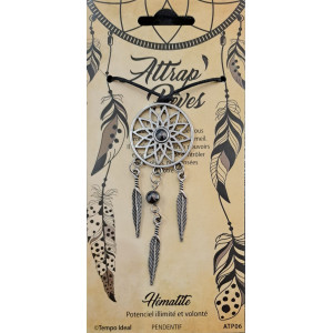 Pandantiv Gardienii Viselor - Dreamcatcher cu Hematit, talisman pentru Vitalitate - Img 2