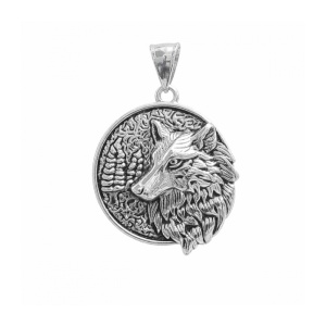 Pandantiv Lup din Otel Inoxidabil 304 – Talisman Forta si Instinct de Protectie, 30 mm