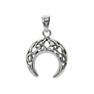 Pandantiv talisman din argint Semiluna Inversata cu nod 1.8 cm