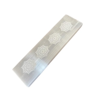 Platou dreptunghiular din selenit 15x3 cm - Mandala