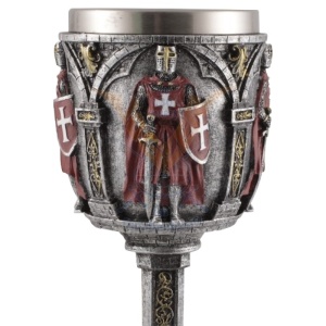Pocal Cavaler Medieval Rosu 19 cm - Img 4