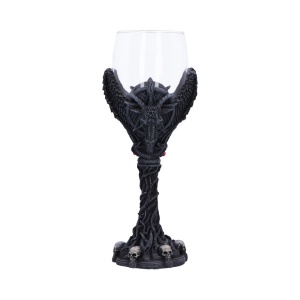 Pocal gotic cu cranii si cupa din sticla Baphomet