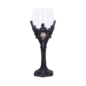 Pocal gotic cu craniu de corb si cupa din sticla Nevermore - Img 3