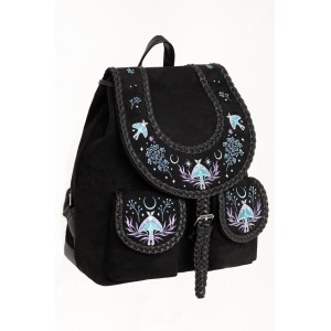 Rucsac din piele ecologica cu broderie Moon Glow - Img 2