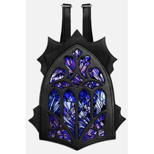 Rucsac gotic din piele ecologica cu efect 3D de vitraliu Fractured Light