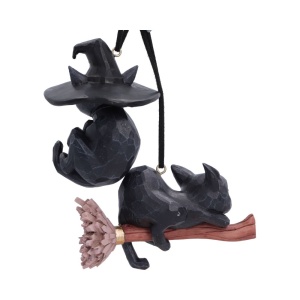 Set 2 decoratiuni suspendate pisici negre Curse and Claw 7 cm - Whisper Wood - Img 3