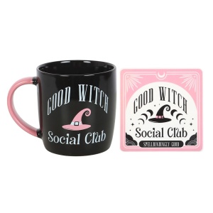Set cana ceramica si suport Good Witch Social Club, capacitate 340 ml