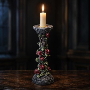 Sfesnic gotic cu trandafiri rosii Scarlet Rose 20,4 cm - Nemesis Now - Img 7