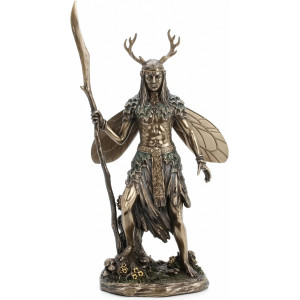 Statueta bronz si rasina, mitologie celtica, Druidul 27 cm