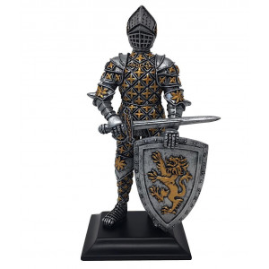 Statueta Cavaler Medieval cu Scut si Sabie