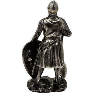 Statueta Cavaler Medieval Templier cu Topor 18 cm - Img 4