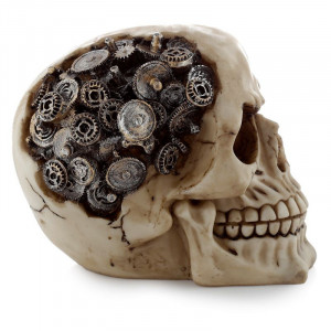 Statueta craniu steampunk Rotite 11.5 cm - Img 3