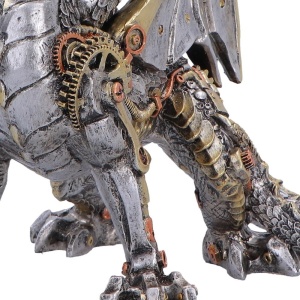 Statueta dragon cu trei capete Cogwork Trinity – decor steampunk collector 23 cm - Img 7
