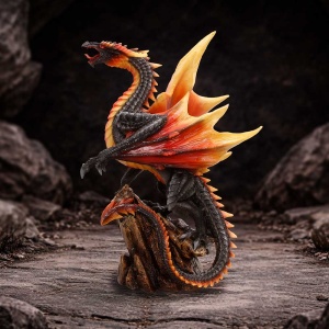 Statueta Dragon Obsidian Inferno – decor fantasy collector, 23.7 cm - Img 5