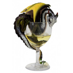 Statueta Dragonel Dragalas in Pahar cu Vin Alb, by Stanley Morrison 19cm