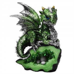Statueta dragonel verde Aripile Padurii 13 cm