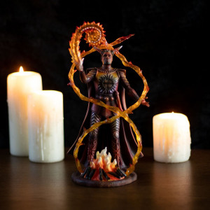 Statueta Elemental Magic - Vrajitorul Focului, Anne Stokes 23.5 cm - Img 8