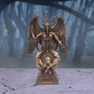 Statueta mare Baphomet cu finisaj bronz 38 cm - Img 7