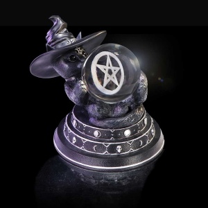 Statueta pisicuta cu glob de cristal si pentagrama Cult Cuties Purrah's Fortune 12.2cm - Img 9