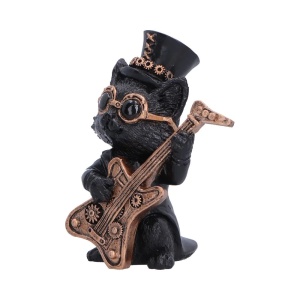 Statueta pisicuta Music Meowstro Guitar – decor steampunk , 10 cm - Img 2