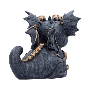 Statueta pui de dragon negru Gearling – decor fantasy collector 14.6 cm - Img 4