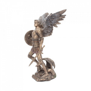 Statueta rasina si bronz Arhanghelul Mihail 33 cm - Img 2