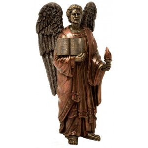 Statueta rasina si bronz Arhanghelul Uriel 19 cm