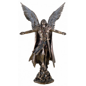 Statueta rasina si bronz Arhanghelul Uriel 28cm