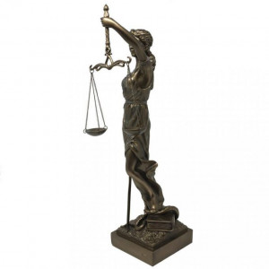 Statueta rasina si bronz Justitia 45 x 16 cm - Img 2